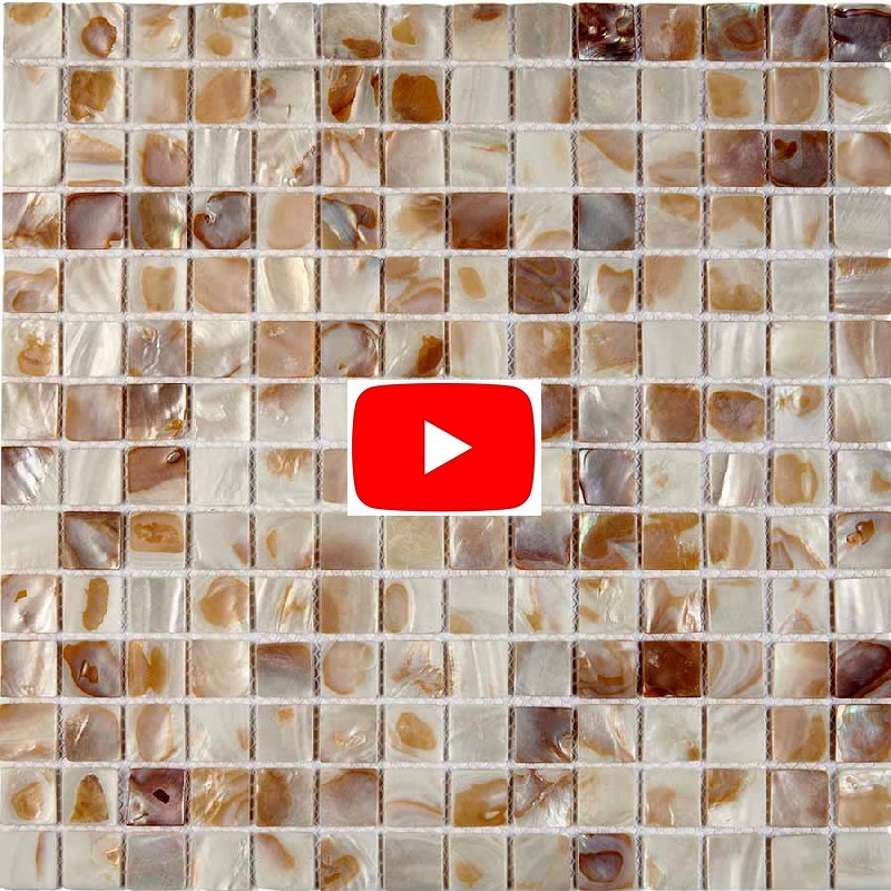SUN SHELL / Мозаика из ракушки, бежевая, перламутровая, жемчужная, глянцевая, чип 20*20*2, лист 300*300